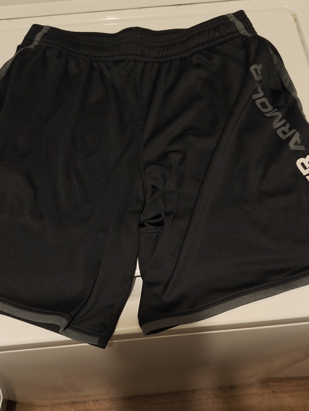 Under Armour Black Athletic Shorts with Gray Logo